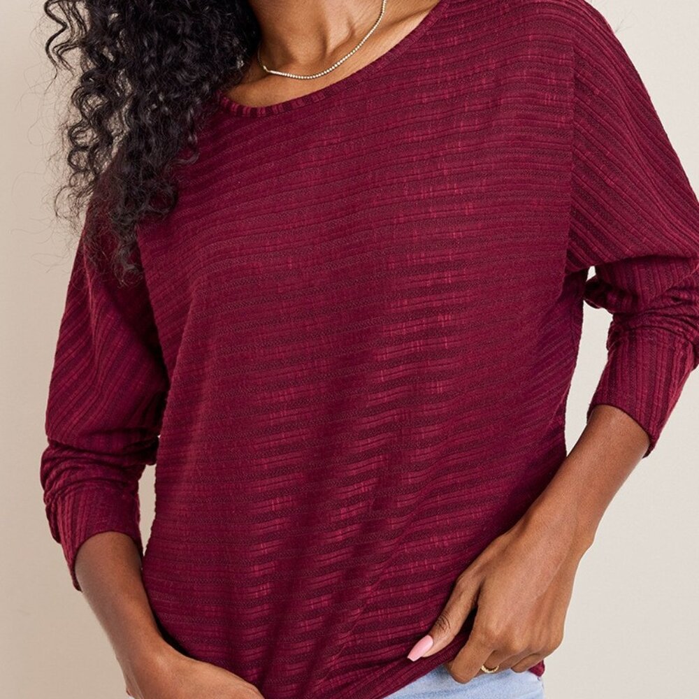 Marie Rib Knit Dolman Top (Small)